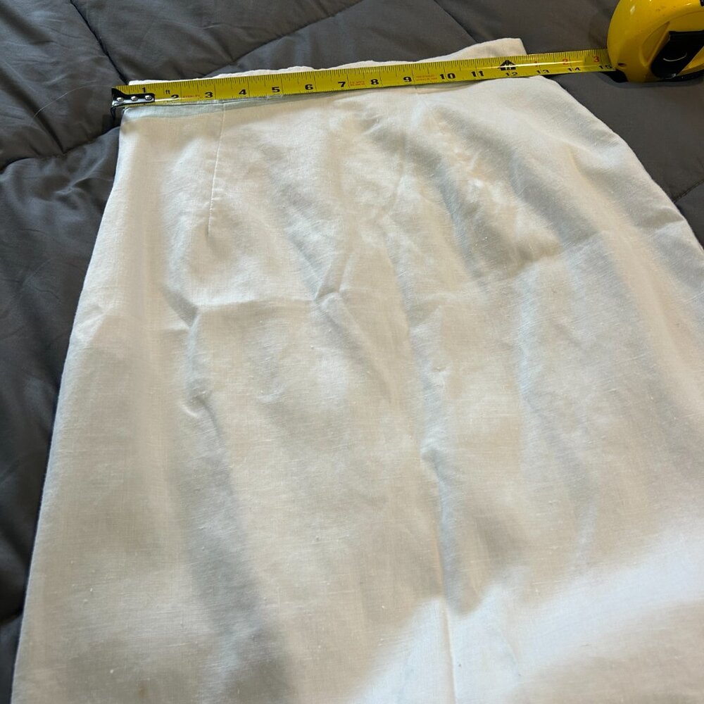 VTG 80s Jessica McClintock Edwardian Ivory Linen Skirt Set - Picture 11 of 16